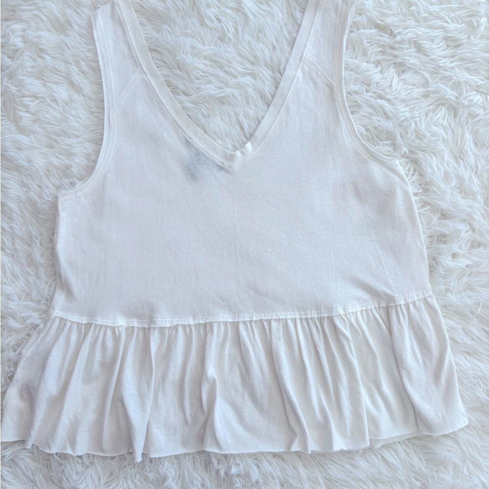 đ€NWOT! Forever 21 Ivory Peplum Flounce-Hem Tank Top. - Picture 6 of 8